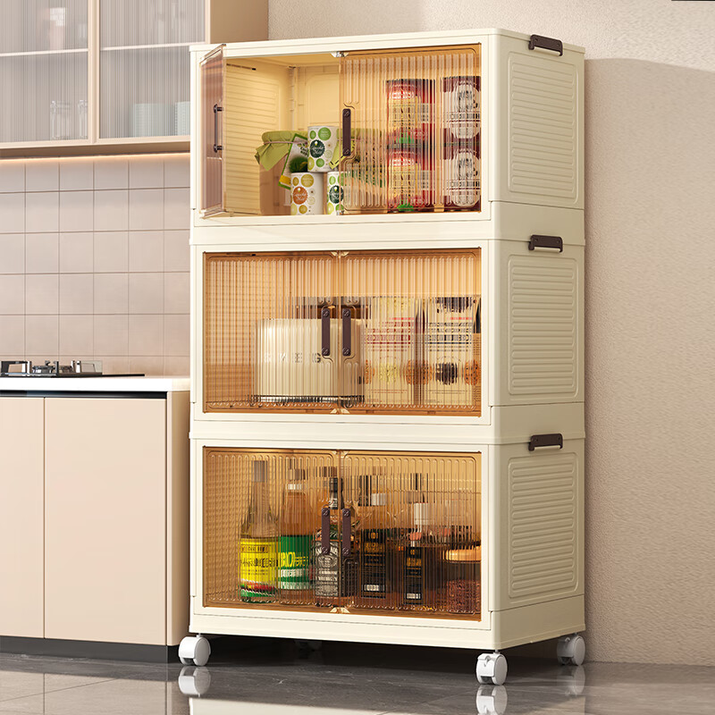 Shunyou Storage Cabinet, Wheeled Organizer Box, Foldable Wardrobe, Kitchen Storage Cabinet SY-607