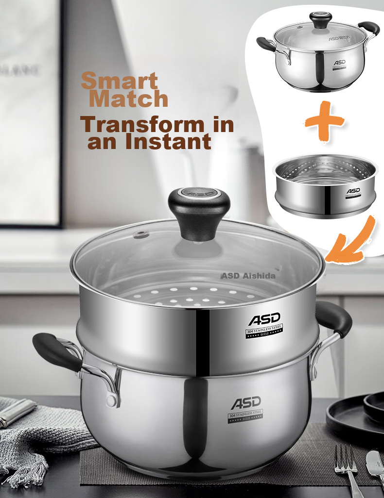 ASD Steamer Pot Steamer Rack 304 Stainless Steel 18CM Baby Food Pot Universal Steamer Single Layer Steamer Rack ZS18Z3WG 1