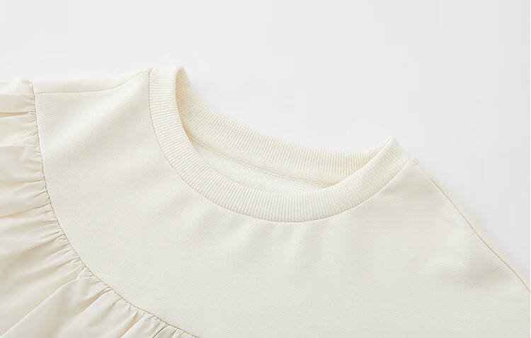 Dme [French Romantic Lace Trim] Spring And Autumn Round Neck Cotton Long Sleeve Slightly Stretchy Loose Elegant Sweatshirt Women's Top 7