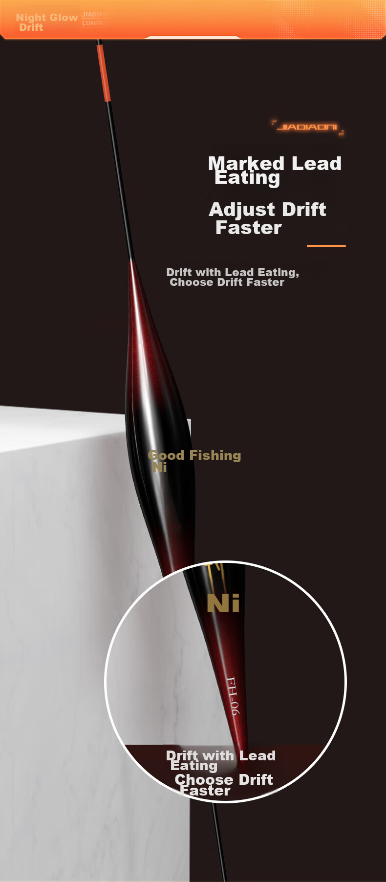 JIADIAONI Crucian Carp Float, Ultra-Thin Tail, Luminous at Night, Color-Changing, Eye-Catching, Highly Sensitive Electronic Float, Day And Night Dual-Use Buoy 11
