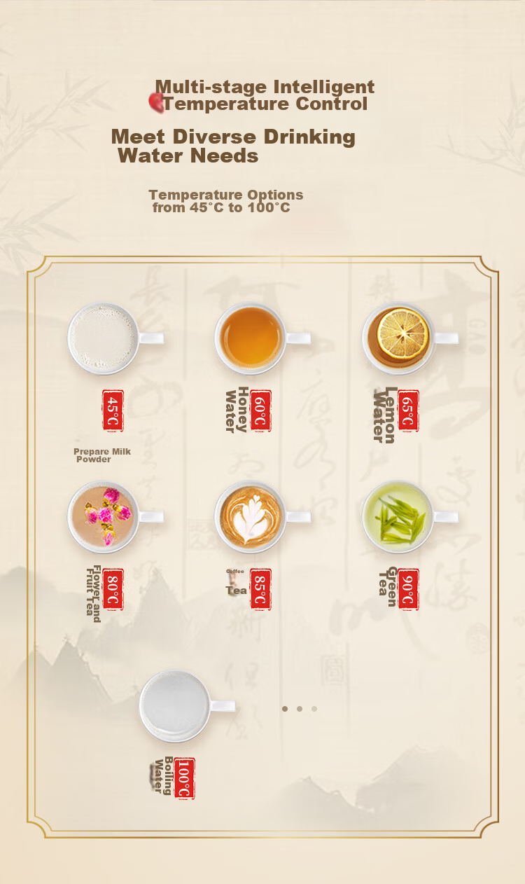MeiLing Smart Voice Tea Bar Machine Home Multifunction Remote Control Bottom Placement One-Key Temperature Selection Touch Screen Full Chain Antibacterial Hot and Cold Water Dispenser MY-DA6501B 6