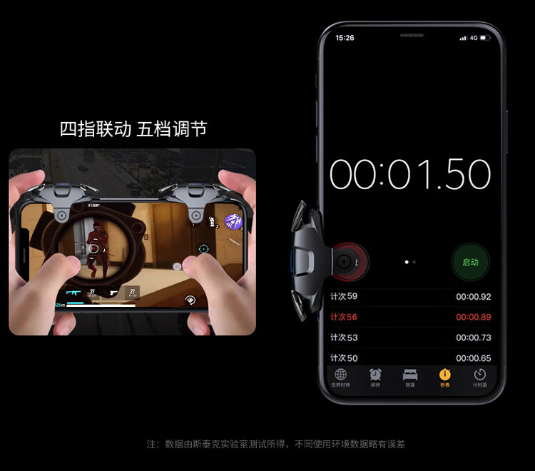 Kewo Auto Rapid Fire Recoil Control Assistant Mobile Game Four-Finger Physical Frequency Conversion Button External One-Key Auto Clicker for Delta Operation Compatible with iPhone and Android 4