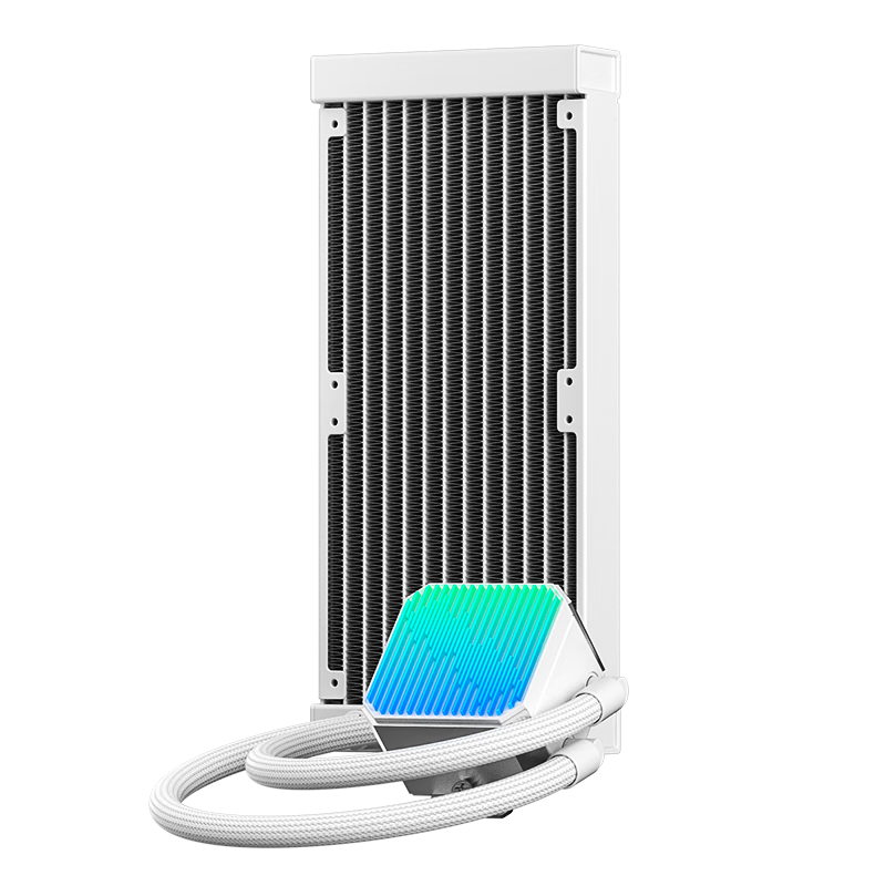Kulin (IDCOOLING) Snow Border DX240, White Fanless Version, All-In CPU Water Cooler, Compatible with LGA1700/1200/AM4/AM5