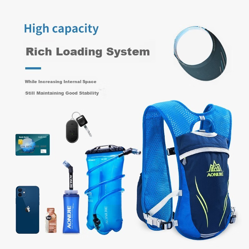 AONIJIE Backpack, Double Shoulder Bag, Off-Road Backpack, Hiking Bag for Men And Women, Outdoor Running Cycling Hydration Pack, Trekking Backpack, 5.5L