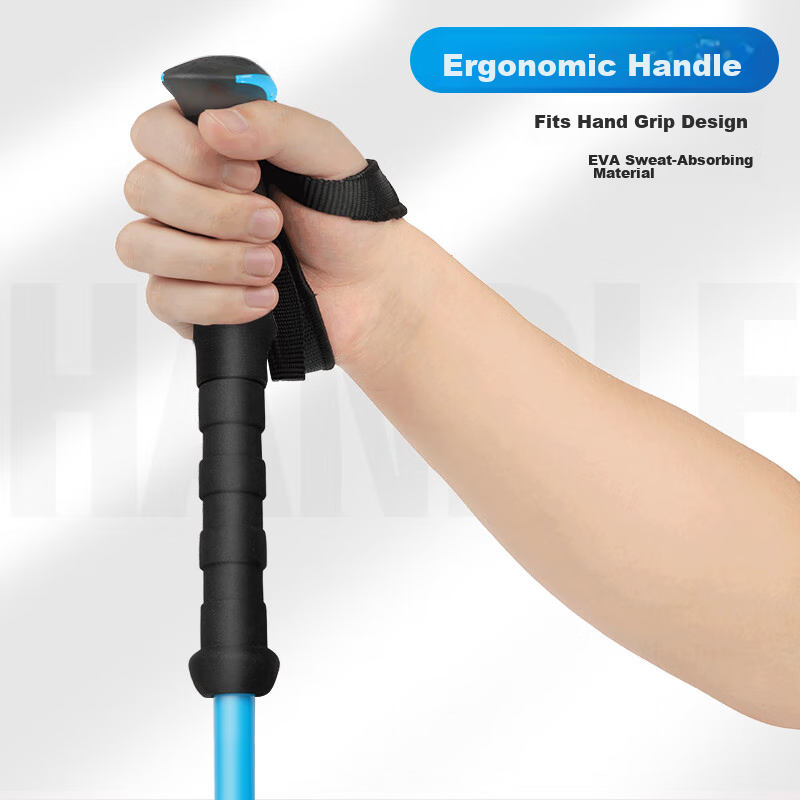 Треккинговые палки Kanle Aluminum Alloy Trekking Pole, трехсекционные телескопические, ультралегкие, портативные, с нескользящей ручкой, для кемпинга, пеших походов и альпинизма