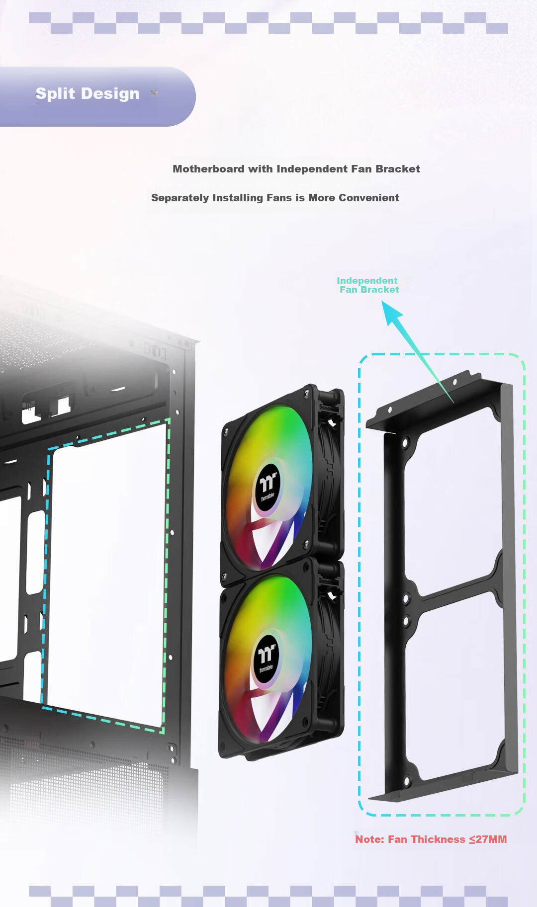 Thermaltake (Tt) Steel Shadow Transparent S240 Panoramic Case Computer Tower Black (M-ATX Motherboard / Supports 240mm Water Cooling / 270° Panoramic View / 7 Fan Positions / Supports 4080 Graphics Card) 8