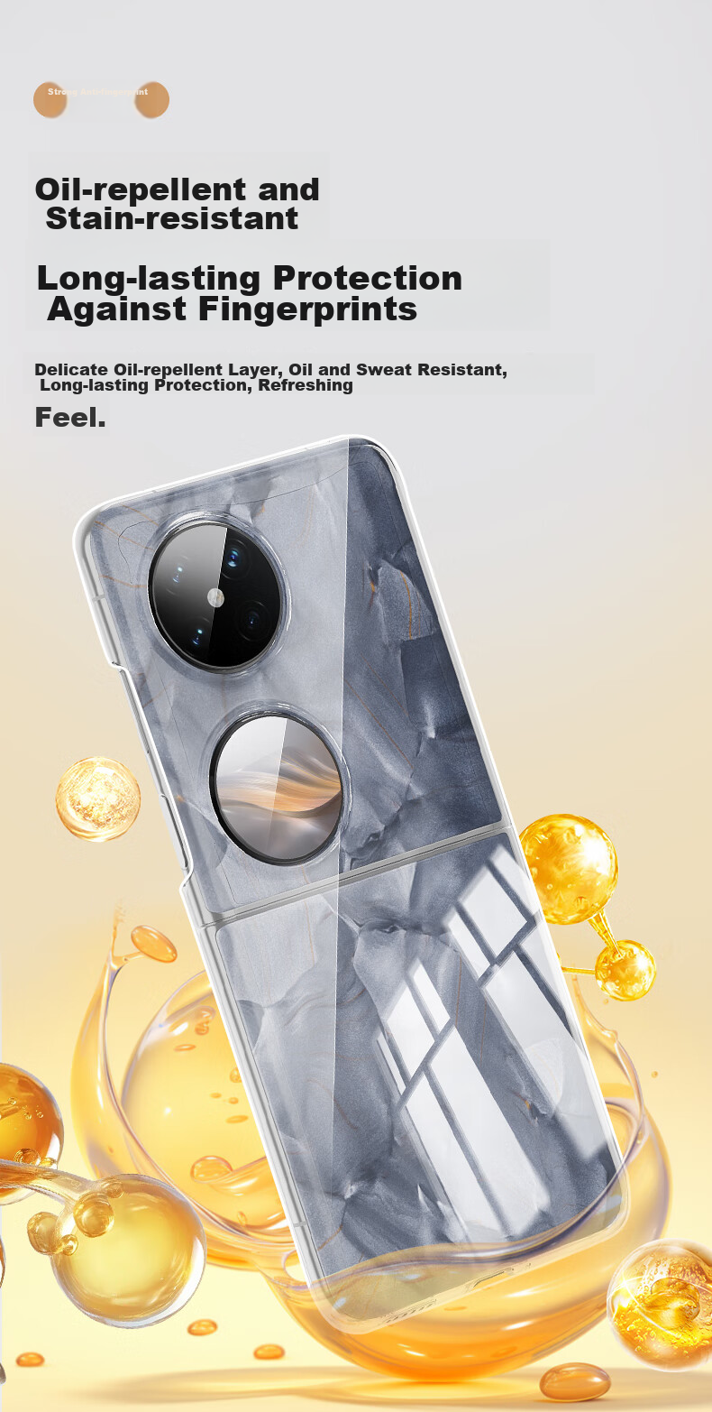BIAZE Phone Case for Huawei Pocket 2, Foldable Screen Protective Cover, Flip-Type Full Protection Anti-Drop Ultra-Thin Heat Dissipation Cool Transparent Hard Shell JK647 Transparent 11