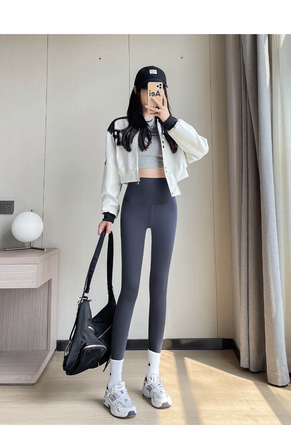 LangSha Women's Spring Thin Leggings Shark Pants Nine-Point Hip-Lifting Tummy Control Fitness Sports Yoga High Elastic Slim Barbie Pants 18