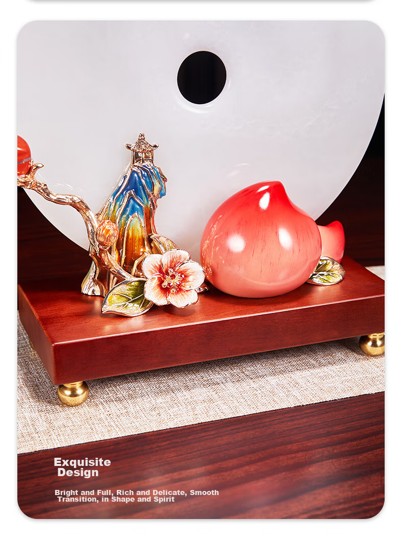 Nuoshiman Shou Bei Nanshan Jade Peace Buckle Ornament, Longevity Gift, Peach-Shaped Pendant for Elders, Birthday Decoration for Living Room 7