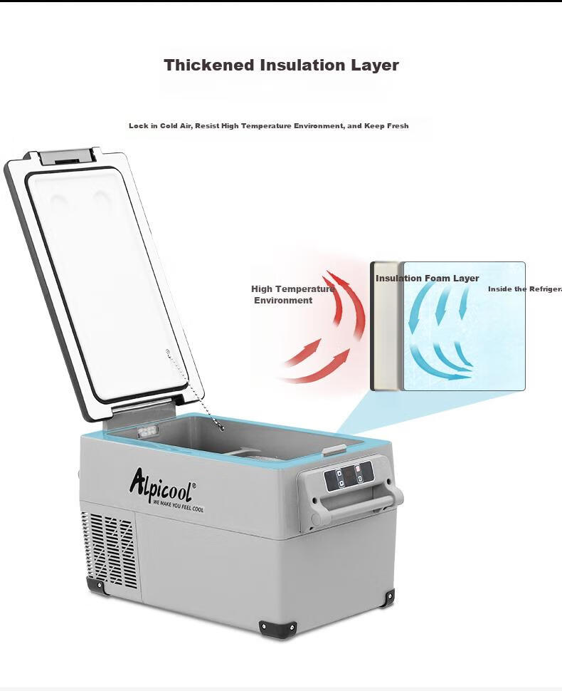 Alpicool CF35 Car Refrigerator, Dual-Use for Car And Home, Compressor Cooling, 12V Refrigeration And Freezing, Breast Milk Storage, Outdoor And Home Use Appliance 9