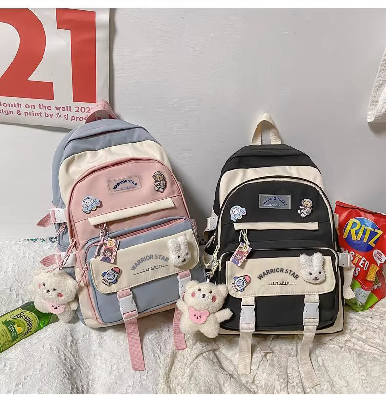 Huili Large Capacity Backpack for Women, Middle School And College Students, High School Students, Niche Elementary School Students in Grades Three to Six, Double Shoulder Bag 15