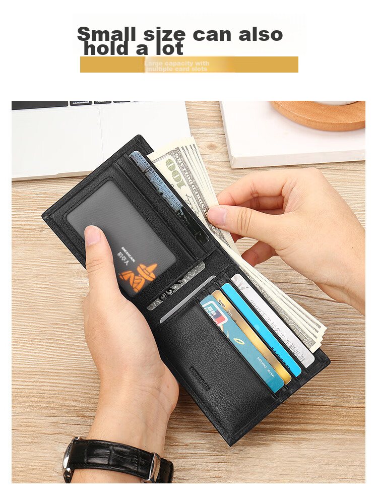 MEXICAN Men's Wallet, Short Style, Top-Grain Leather, Bifold, Silver Coin Purse, Multi-Card Slots, Birthday Gift for Me 5