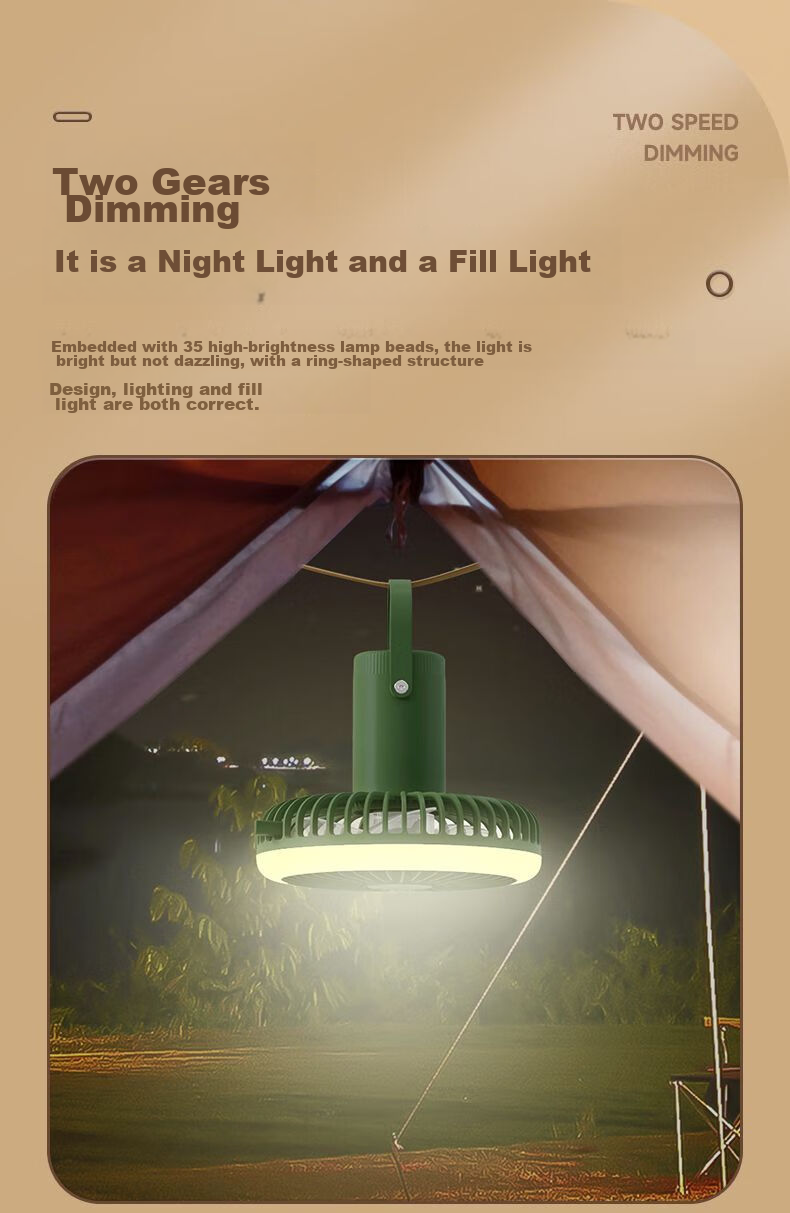 DP Outdoor Picnic Camping Lantern, Hanging And Standing Dual-Use Small Fan-Shaped Lighting Lamp, Portable Multifunctional Camping Fan Lamp 7