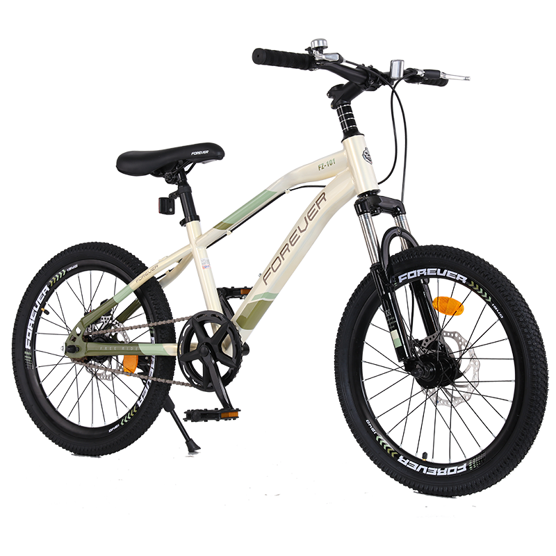 FOREVER Children's Bicycle for Primary And Secondary School Students, Youth Mountain Bike, Kids' Pedal Bike for Ages 8-12, 18-Inch Army Gree