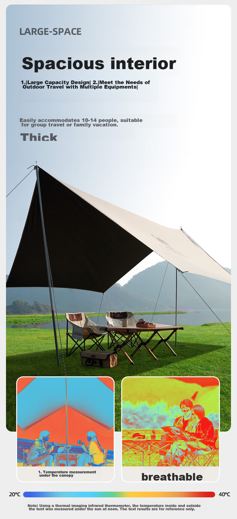 CAMEL Black Vinyl Canopy Tent Camping Shelter Easy Lazy Quick Setup Beach Sunshade 2025 New Model 4006 5