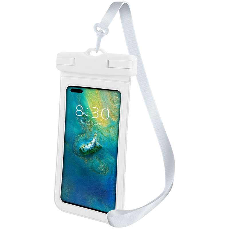 Ansell Waterproof Phone Pouch Touchscreen Rainproof Bag with Lanyard for Delivery Protection White 7S00040