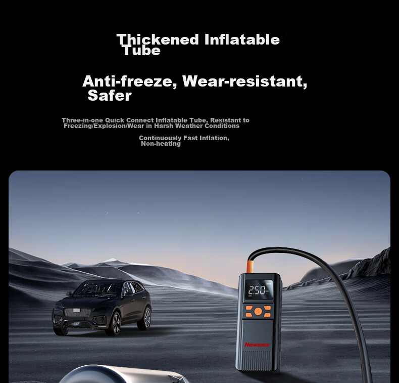 Newsmy Inflatable Pump, Car Tire Air Pump, Wireless Car Air Pump, Bicycle And Electric Bike Pressure Gauge C10 23
