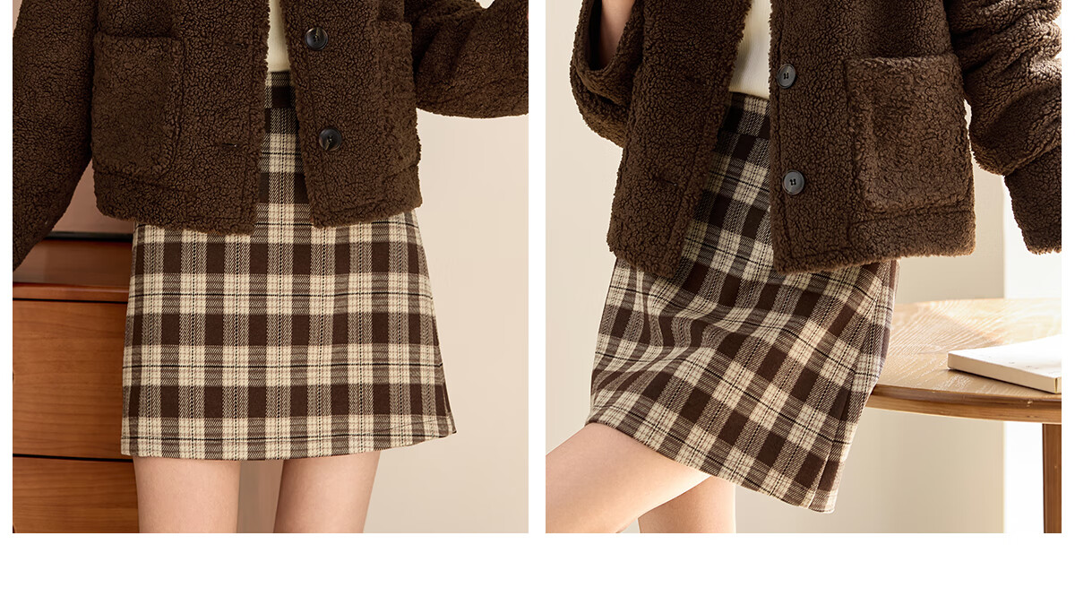 PinCai Women's Short Coat Lamb Wool Thickened Small Fragrance Style Petite High-End Short Jacket P144F6002 18