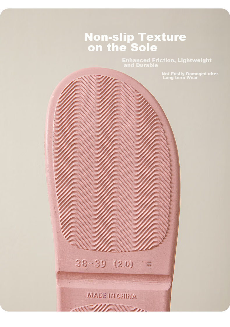 GUOLUOFEI Foldable Portable Ultra-Light Slippers for Travel And Business Trips, Hotel Bathroom Slippers for Men And Women, Summer, Nude Pink, Size 38-39 3