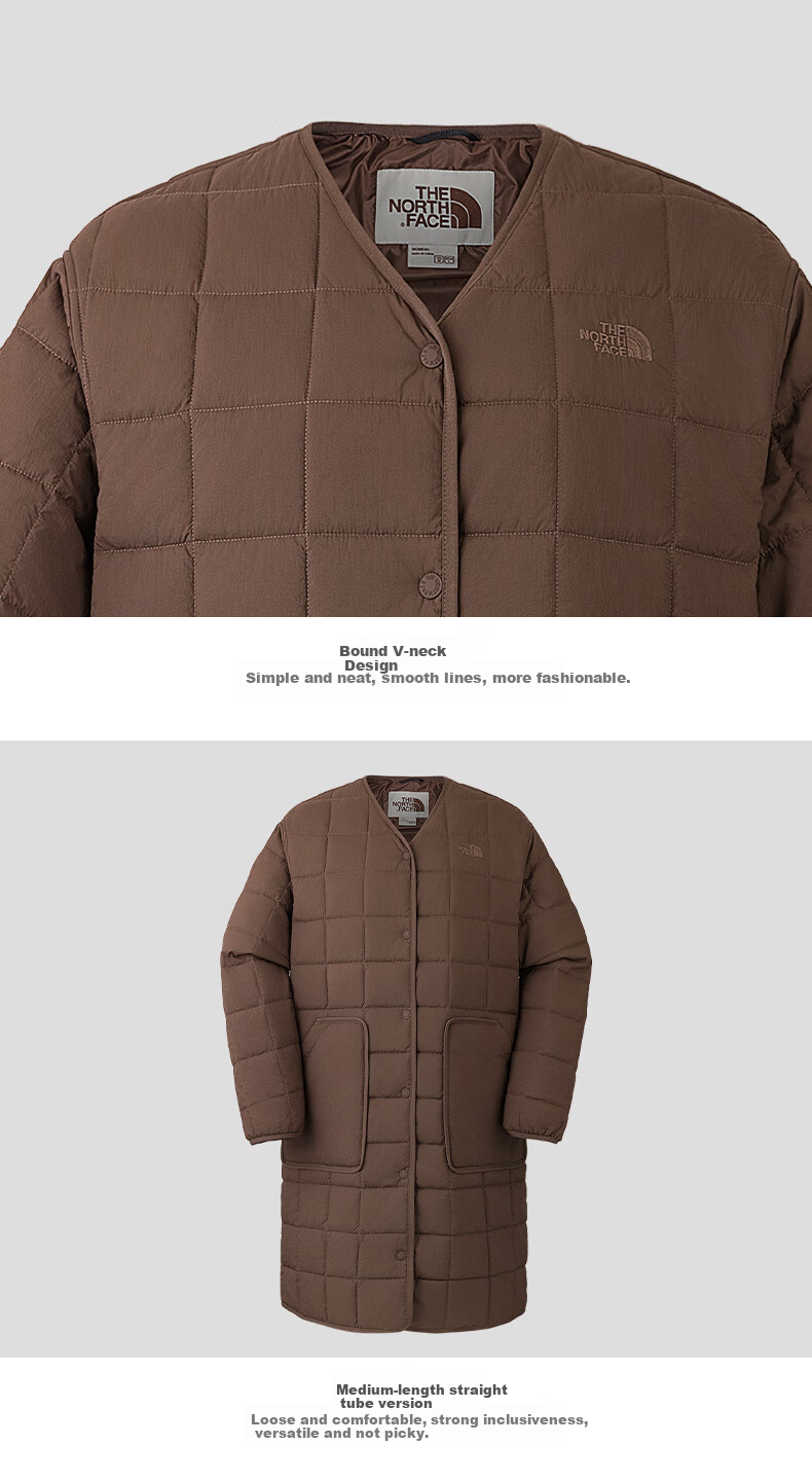 The North Face Women's Outdoor Warm Cotton Mid-Length Jacket 89YH Beige/QLI XL 12