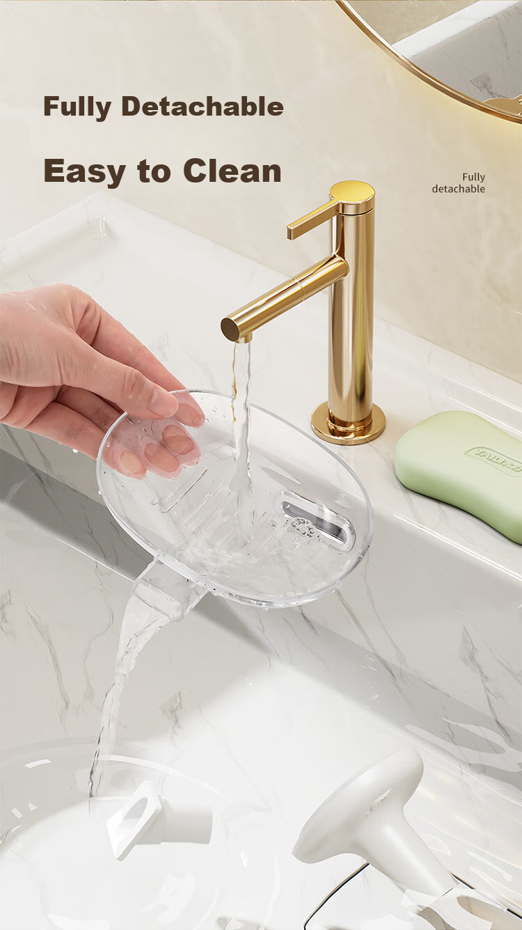 Taili Suction Cup Soap Dish with Drainage, No Drilling Required, Bathroom TPE Material Strong Adhesion Storage Holder 9