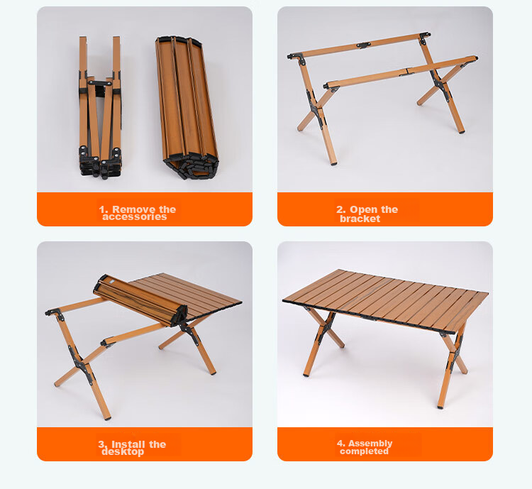 Suncojia Outdoor Portable Folding Table, Camping Egg Roll Table, Picnic Table And Chairs, Balcony Home Folding Table 7