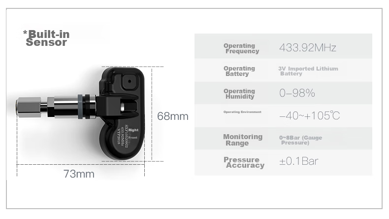 Victon Tire Pressure Monitoring System, Built-In Solar-Powered Wireless, Tire Pressure And Temperature Display, T6SC Voice Versio 13