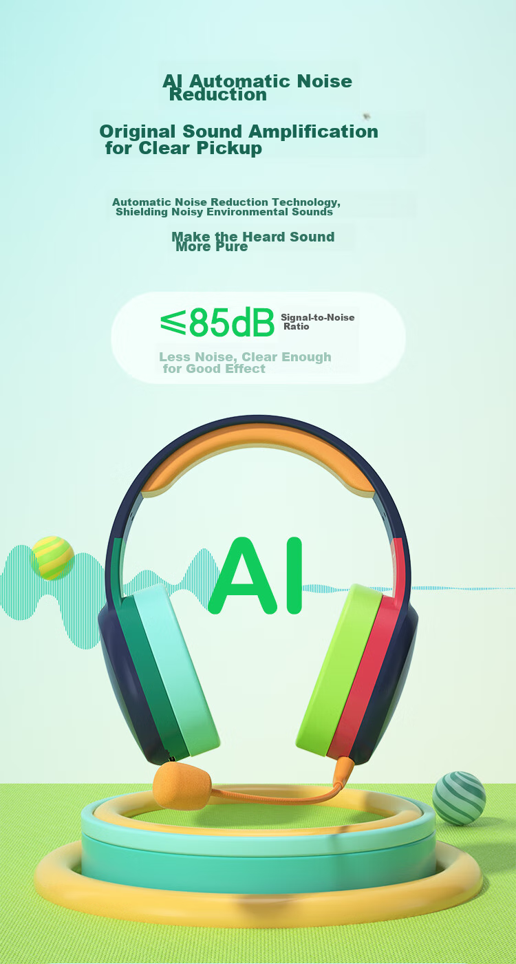 Newmine TB205 Backed Reading Device, Wireless Bluetooth Headphones with In-Ear Monitoring, Over-Ear High-Quality Sound, for Computer Classes, Gaming, Sports, Long Battery Life, Ear-Style Popular Equipment 6