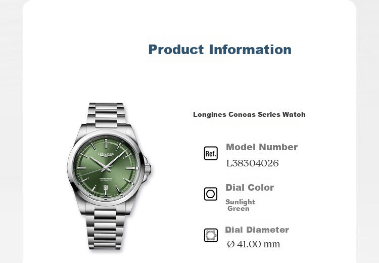 LONGINES Swiss Watch, Conquest Series Dynamic Men's Steel Strap Mechanical Watch L38304026 6
