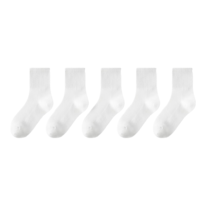 LangSha Children's Socks, Boys Summer Mesh School Student White Socks, Youth Mid-Calf Casual Sports Cotton Socks