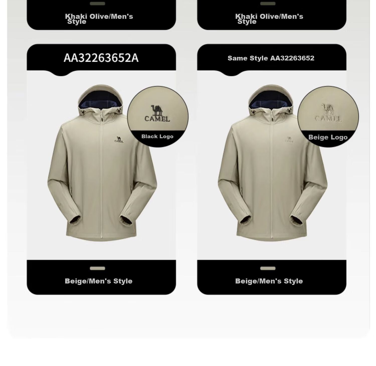 CAMEL Outdoor Soft Shell Jacket for Couples, Waterproof And Windproof, Fleece-Lined Hooded Coat, Trendy AA32263652A 2