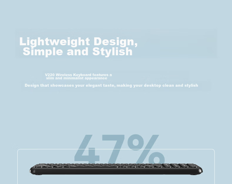 Aigo V610 Blue Quiet Office Business Keyboard, Wireless Bluetooth Connection, Rechargeable Lithium Battery, Compatible with WIN/MAC Dual Systems, Scissor Foot Structure, Full Size 3