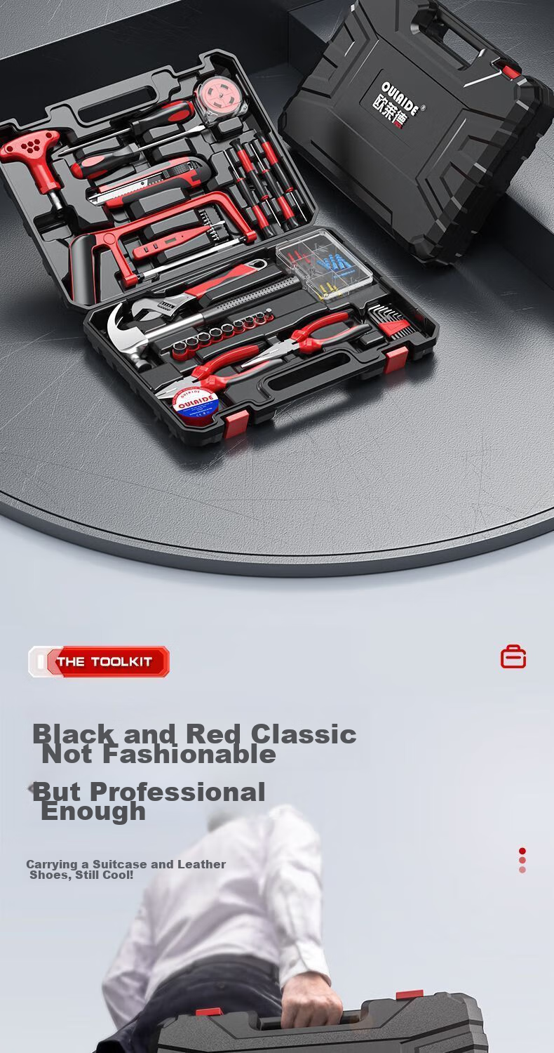 O'Lead Multifunctional Household Toolbox Manual Hardware Tool Set Home Electrician Carpenter Repair Kit 4
