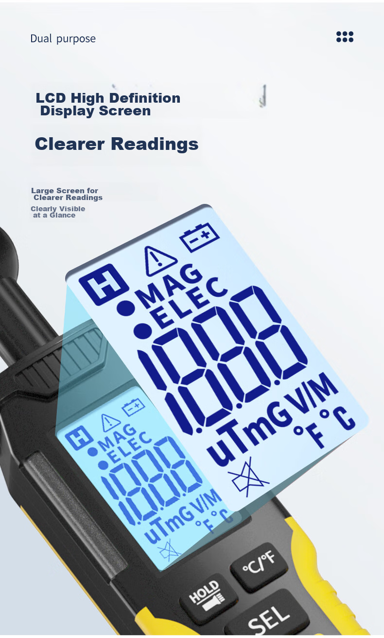 Renmin Electromagnetic Radiation Detector Professional Electromagnetic Wave Measurement Device for Home Appliances, Computers, Mobile Phones, And High-Voltage Lines High-Frequency Monitoring Instrument 11