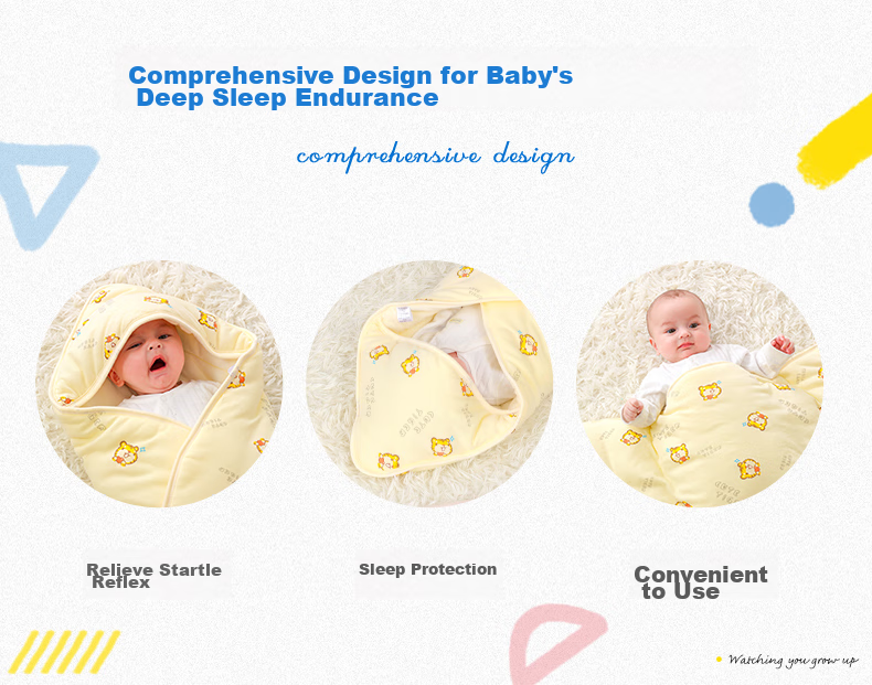 Nanjiren Newborn Baby Swaddle Blanket, Anti-Startle Sleeping Bag, Pure Cotton Wrap, Baby Swaddle, Maternity Ward Air Conditioning Blanket, 85*85cm 2