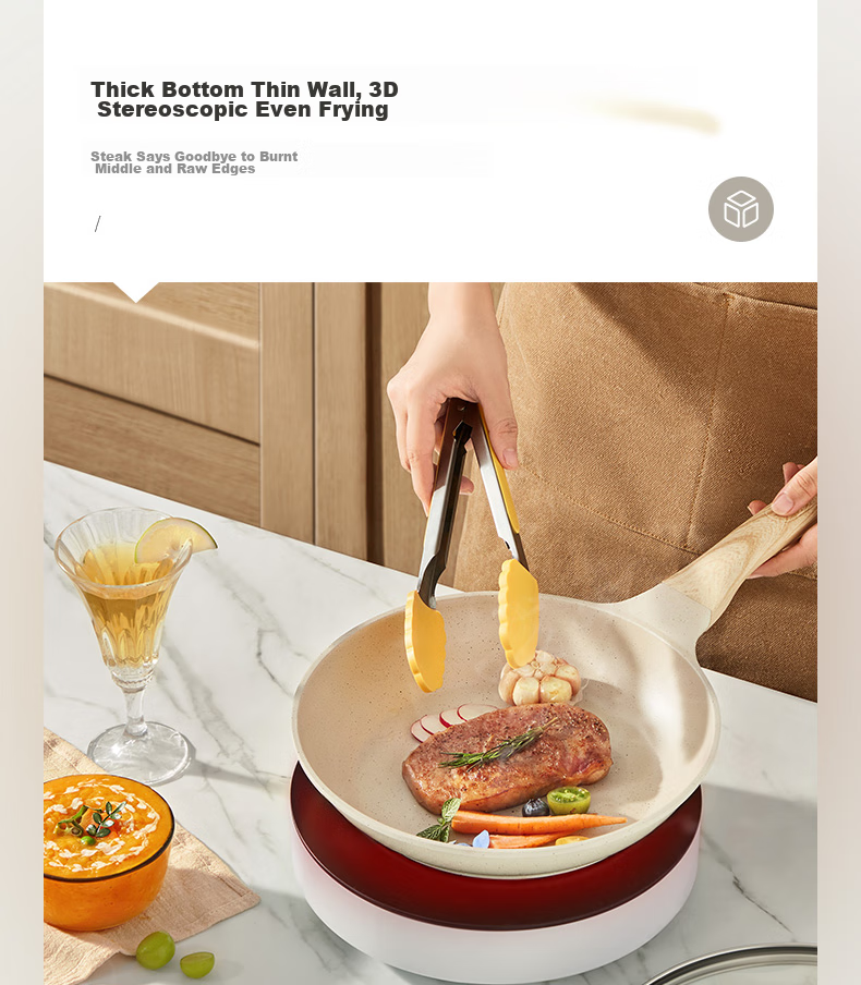 SUPOR Non-Stick Ceramic Coated 26cm Frying Pan, Oil-Gathering Steak Pan, Wear-Resistant, Induction Compatible 8