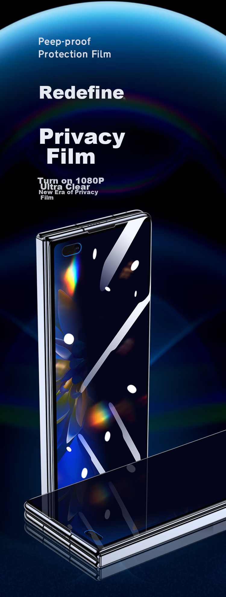 BIAZE Privacy Screen Protector for Huawei Mate X2, Matex2 Collector's Edition Phone Film, Foldable Screen 5G Protective Film, Full Coverage 28° Anti-Peeping HD Anti-Fingerprint JM138 5