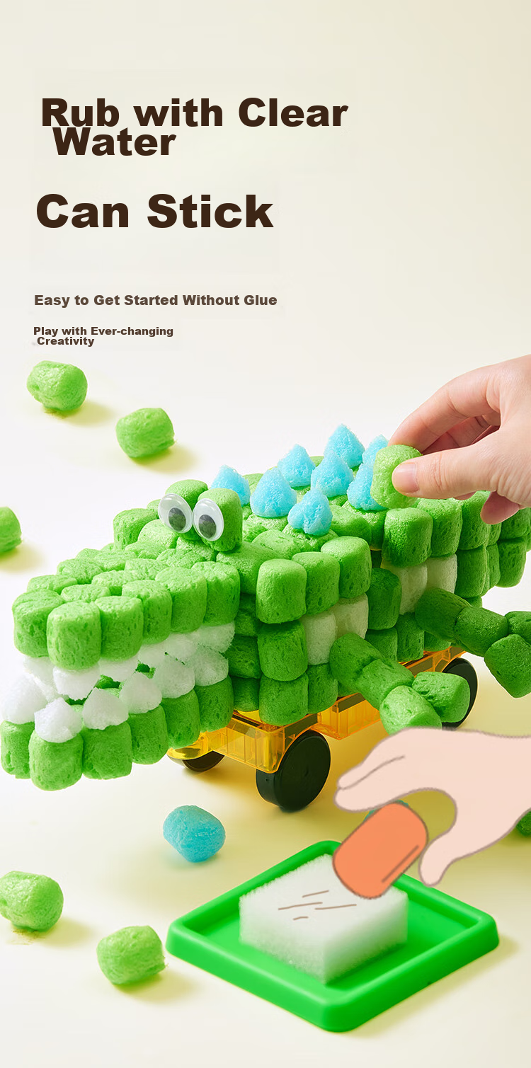 Meiletongnian Corn Building Blocks DIY Craft Kit with Colored Corn Kernels, Kindergarten Clay Foam Toys, Birthday Gift for Children Aged 3-6 2