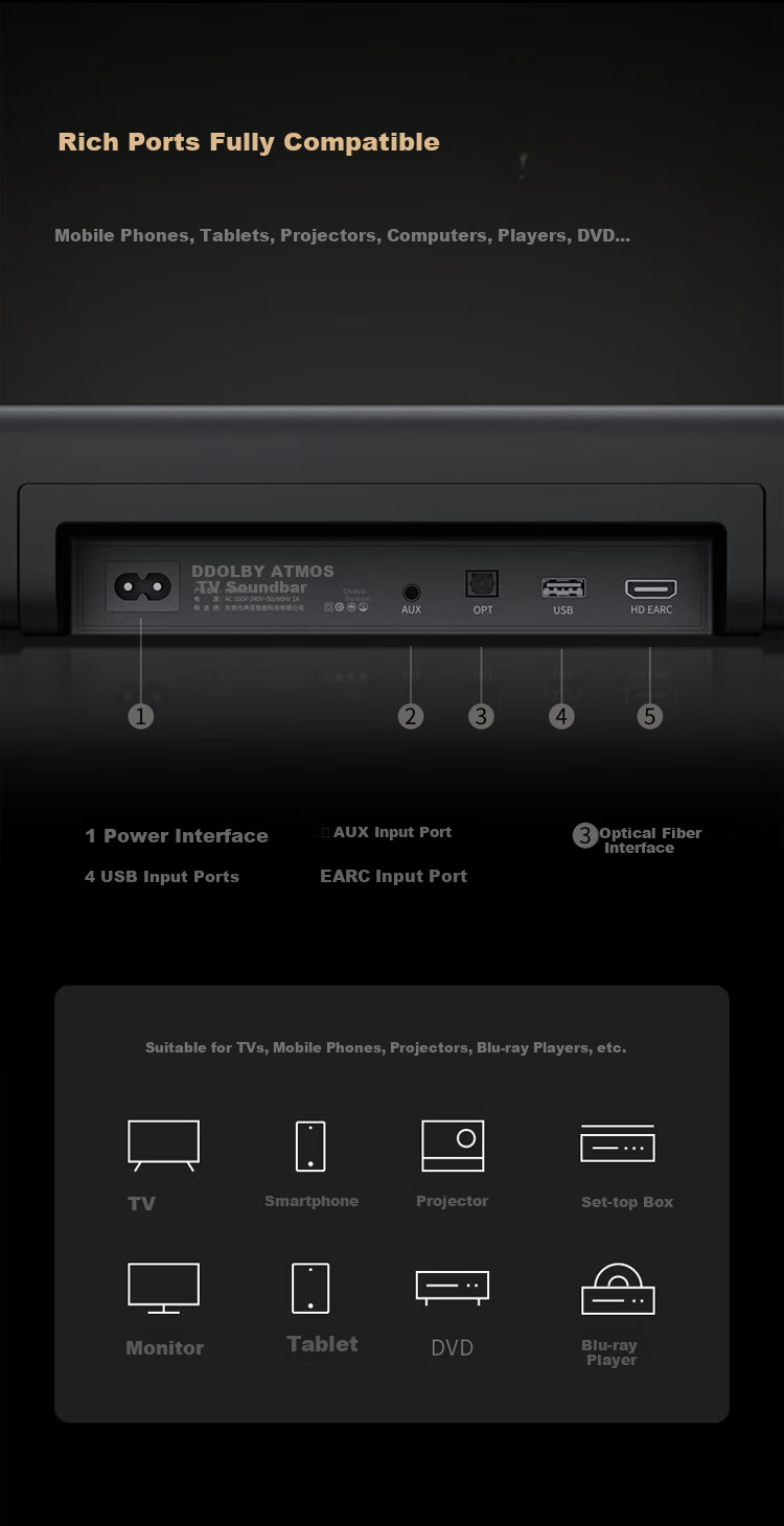 Skyworth TV Soundbar Speaker HS-A700, Dolby Atmos 4.2.2 Dual-Side Listening Channel, Desktop Bluetooth Speaker, Home Theater Smart Speaker for Entertainment And Karaoke 11