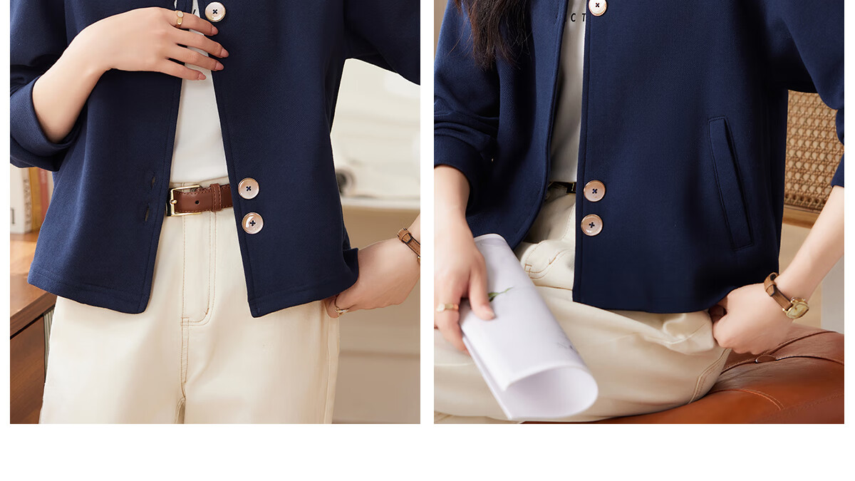 PinCai Casual Jacket for Women, Spring And Autumn Stylish Versatile Short Jacket, Casual Simple Outerwear P143U2014 22