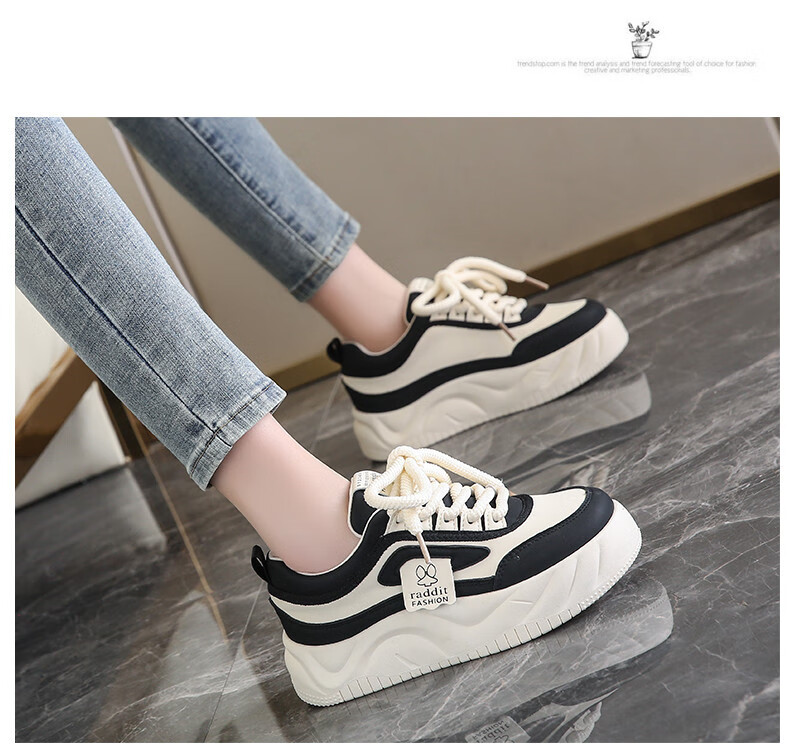 CARTELO Women's Casual Shoes, Spring White Sneakers for Women, Soft-Soled Flat Sports Board Shoes, 1549 Beige And Black, Size 40 9