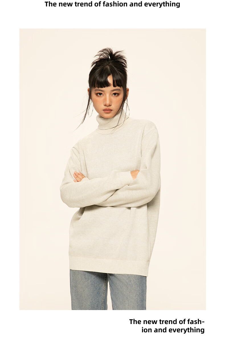 GENIOLAMODE [Endorsed by Ao Ruipeng] Men's Winter High Neck Versatile Base Knit Sweater Black 3XL 9