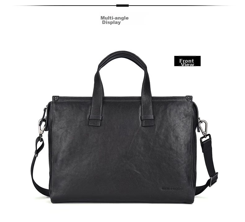 Hush Puppies Briefcase, Men's Handbag, Genuine Leather, Business Large Capacity Laptop Bag, 14 Inches, Gift for Boyfriend 12