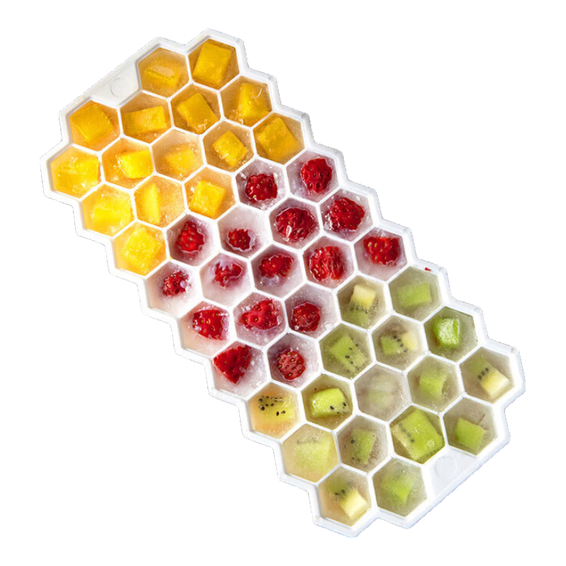Suncojia Ice Cube Mold, Ice Making Tool for Home Use, Ice Box for Making Ice Balls, Refrigerator Freezer Tray, Silicone Storage Box with Lid, 47 Compartments