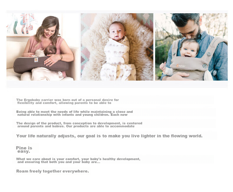 ERGObaby American Ergobaby Waist Stool, Baby Carrier, Omni Classic All-Stage, Soft And Breathable, Portable Baby Carrier, Gray 19