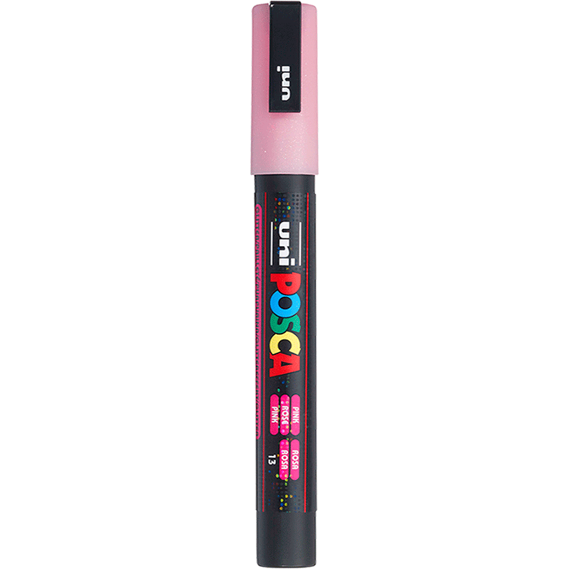 Uni Mitsubishi POSCA Acrylic Marker (Fine Line) Pink Single PC-3ML Brush for Posters, Advertising, Marking, Drawing, Hand-Drawing, Graffiti, Painting, Watercolor, Graduatio