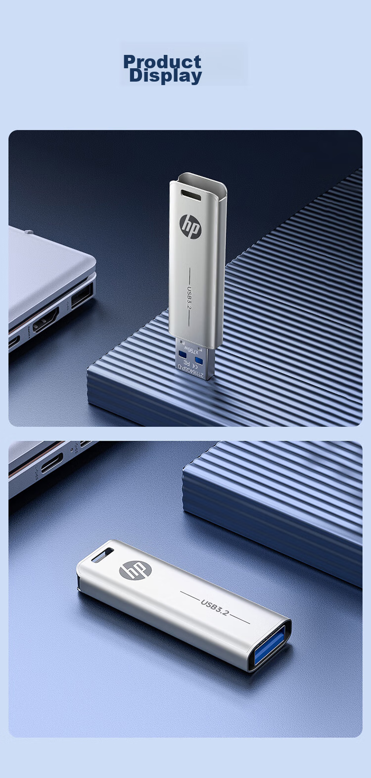 HP 32GB USB3.2 Flash Drive X796W, High-Speed Read And Write, Multifunctional for Study And Office, Computer And Car Metal USB Drive 14