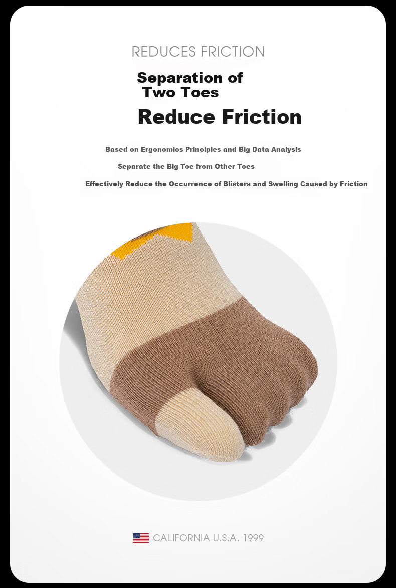 TFO Sixth Generation Children's Two-Toe Socks, Outdoor Sports Running Socks, Sweat-Absorbing Toe-Separated Hiking Socks, 2202500, Khaki Color 2