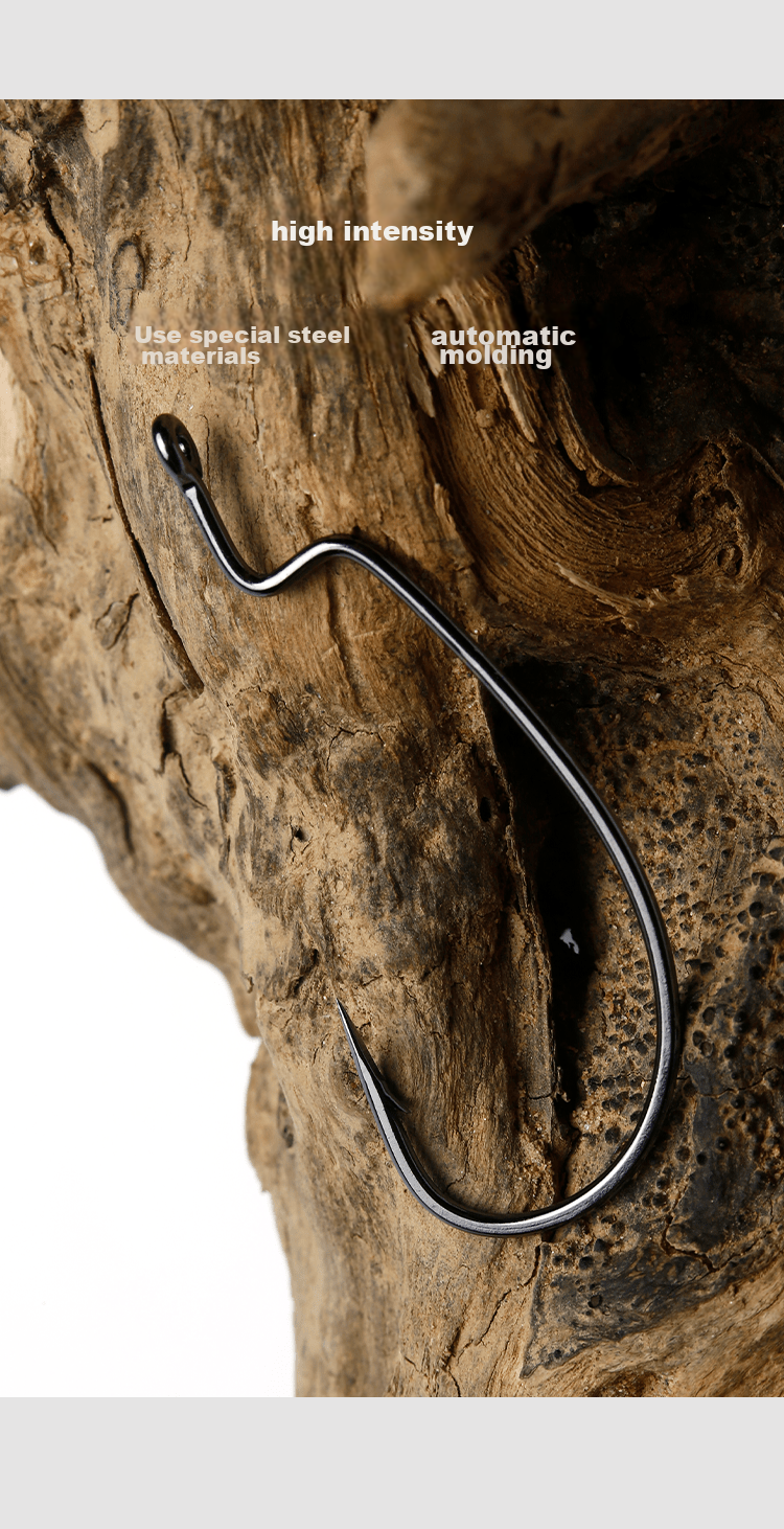 BKK Lure Fish Hook, Curved Handle Hook, Texas Rig Hook, Soft Bait Hook, Wide Abdomen 9003CD, Large Package 4