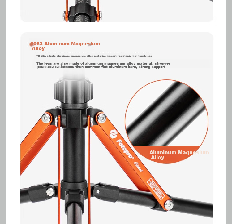 Fotopro TR-02A Portable Reverse Folding Aluminum Alloy Tripod, Photography Studio Stand, Photo LED Host Light Stand, Studio Light Tripod 11